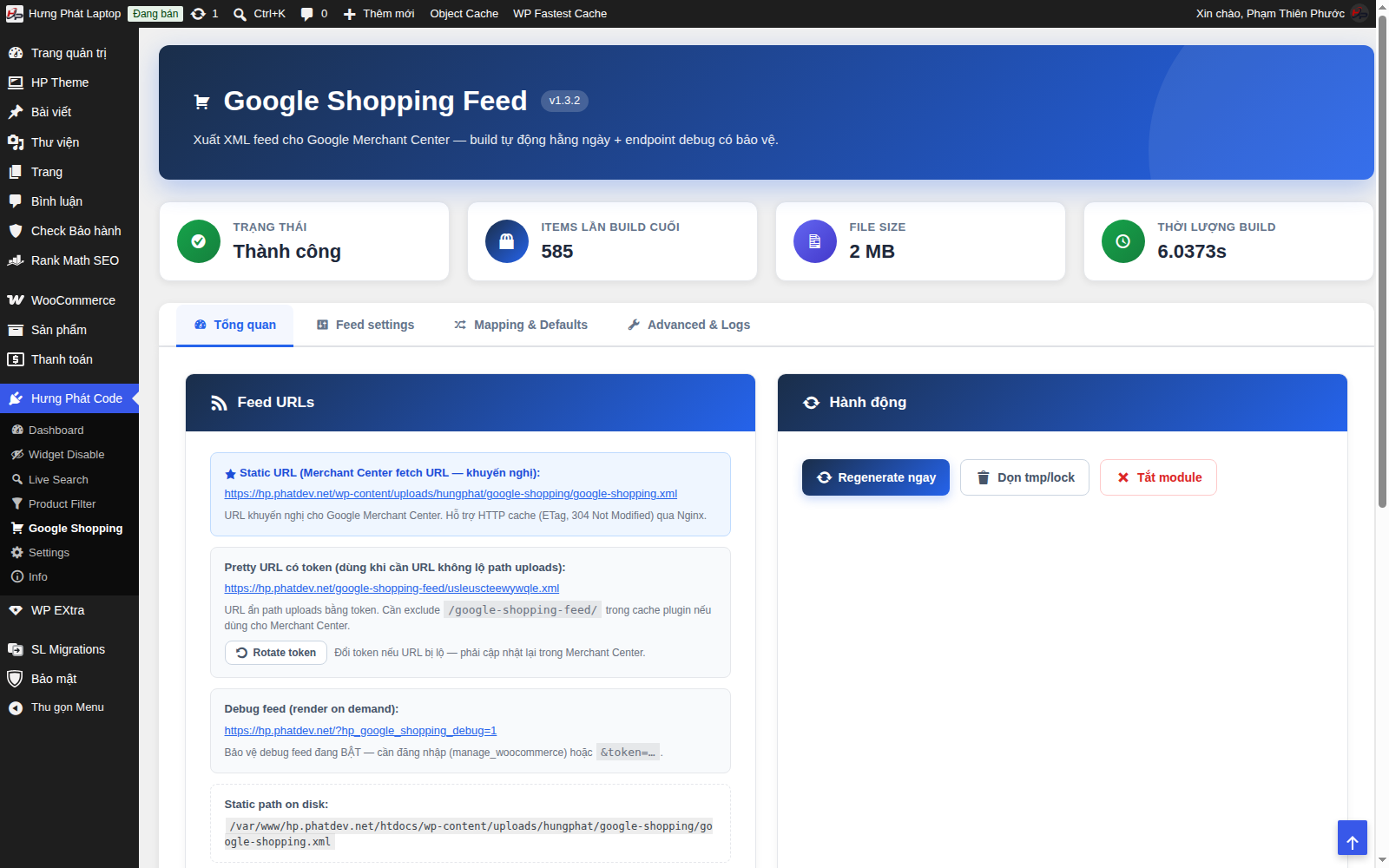 Trang Google Shopping Feed