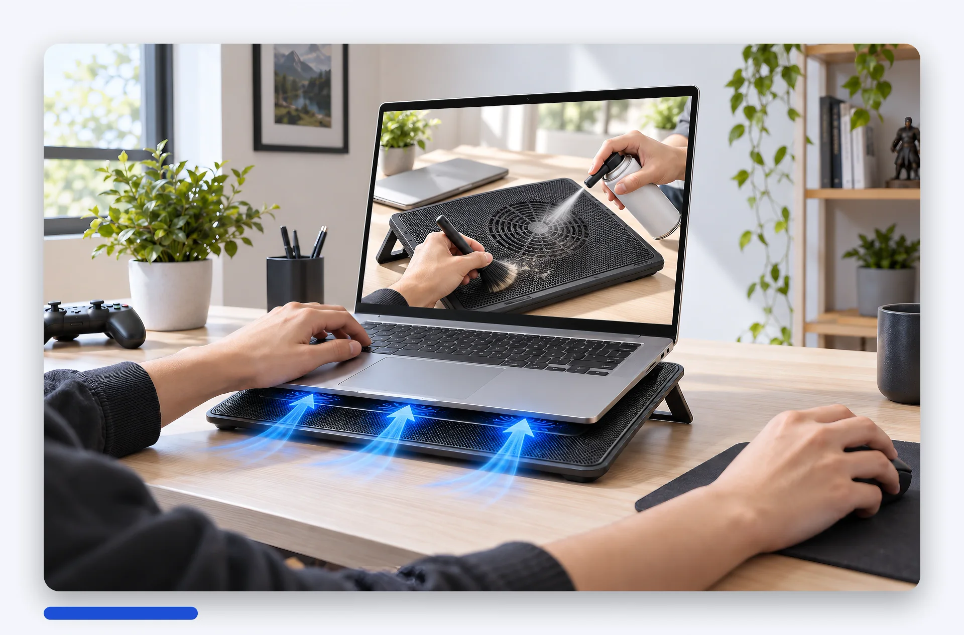 Minh hoạ đế tản nhiệt laptop
